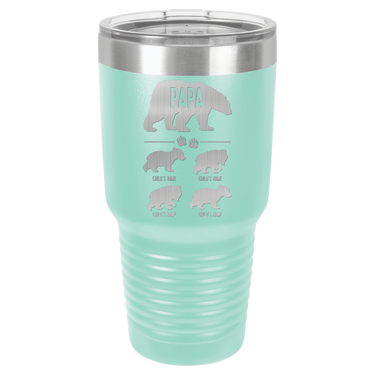 Papa Bear w/ 4 Cubs 30oz Ringneck Tumbler
